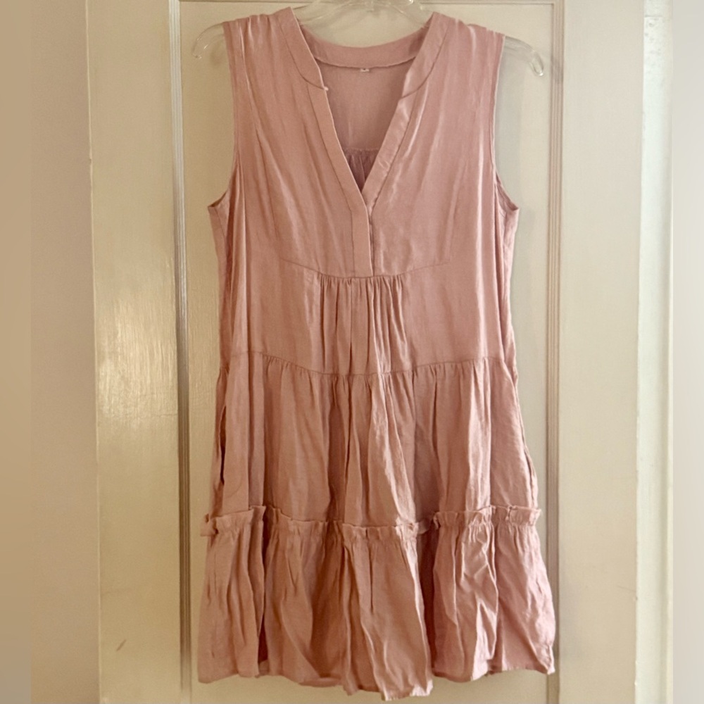 Sleeveless Pink Dress With Pockets Size Small